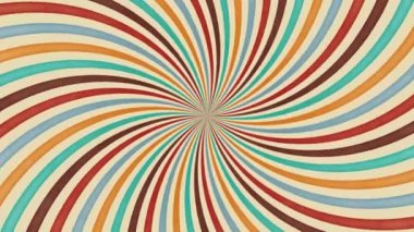 Vintage ışınları animasyonu. Geçmişe dönüş. Kusursuz girdap döngüsü.