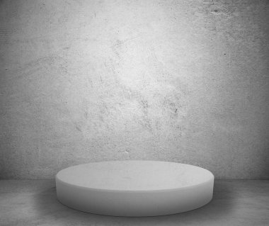 Yerdeki podyum, eski iç beton duvar