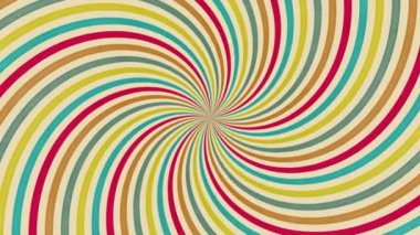 Vintage ışınları animasyonu. Geçmişe dönüş. Kusursuz girdap döngüsü.