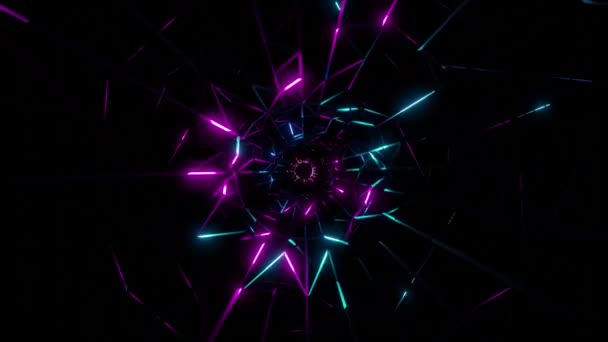 Abstrakte Nahtlose Loopanimation Des Neon Tunnels — Stockvideo
