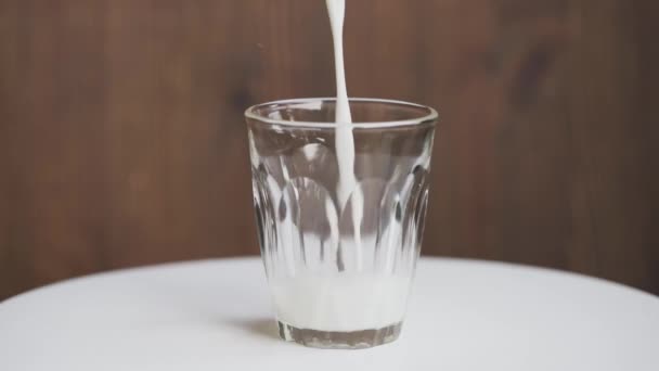 Milk Poured Glass — Stock Video