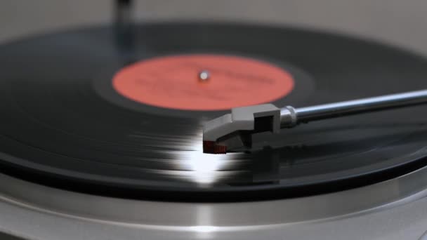Stary Retro Płyta Winylowa Vintage Gramofon — Wideo stockowe