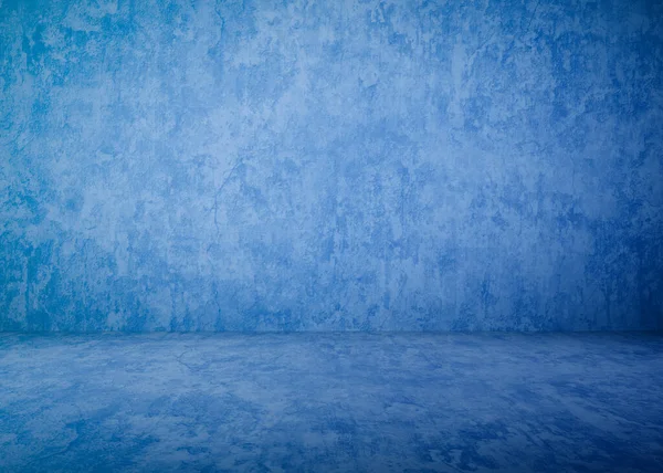 blue concrete interior, plaster background