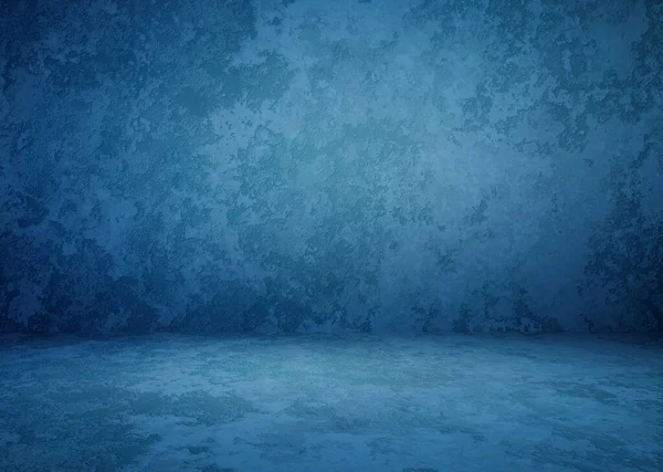 Синий Бетонный Интерьер Гипсовый Фон — стоковое фото