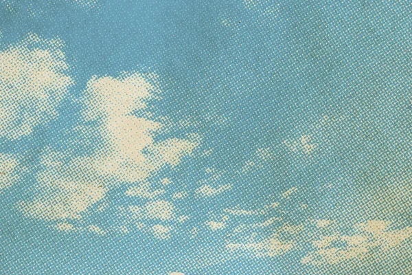 Eski Kağıt Dokusunda Retro Gökyüzü Deseni Vintage Bulutlar — Stok fotoğraf