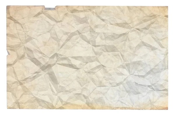 Vieux Papier Froissé Blanc Avec Copyspace Isolé Sur Fond Blanc — Photo