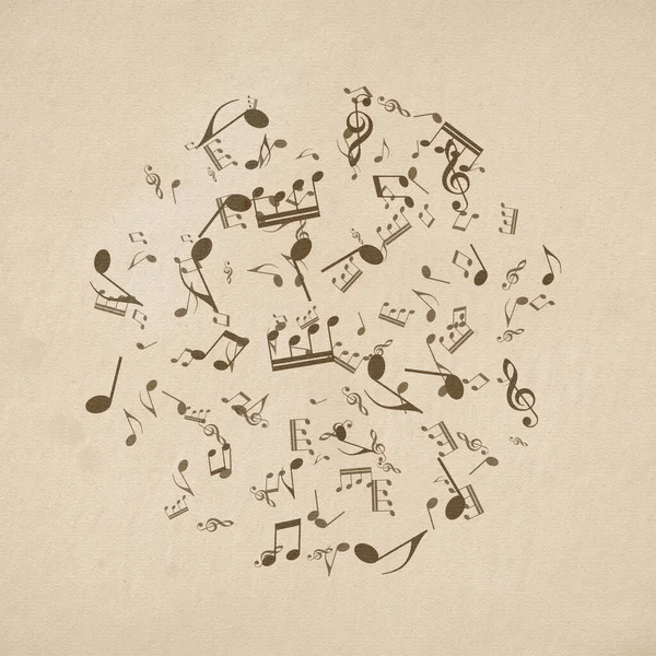 Fond Musical Grunge Texture Vieux Papier Notes Musique — Photo