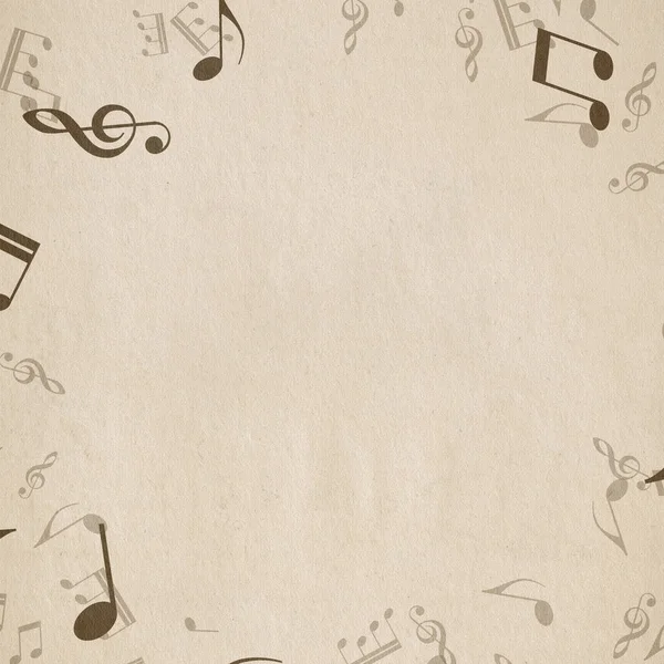 Grunge Musical Background Old Paper Texture Music Notes — Stock Photo, Image