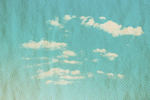 Motif Ciel Rétro Sur Vieille Texture Papier Nuages Vintage — Photo