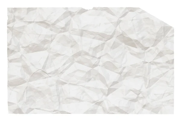 Papel Velho Branco Amassado Com Copyspace Isolado Fundo Branco — Fotografia de Stock