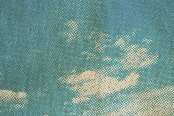 Motif Ciel Rétro Sur Vieille Texture Papier Nuages Vintage — Photo