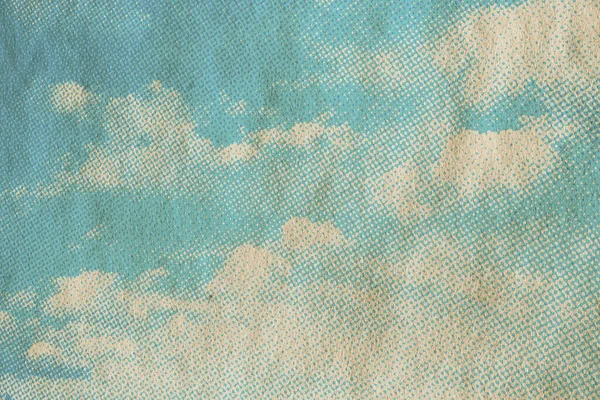 Motif Ciel Rétro Sur Vieille Texture Papier Nuages Vintage — Photo