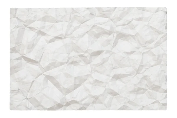 Vieux Papier Froissé Blanc Avec Copyspace Isolé Sur Fond Blanc — Photo