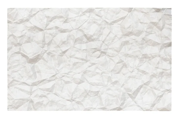 Papel Velho Branco Amassado Com Copyspace Isolado Fundo Branco — Fotografia de Stock