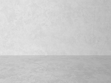 Beton duvarlı boş gri iç döşeme, alçı arka plan