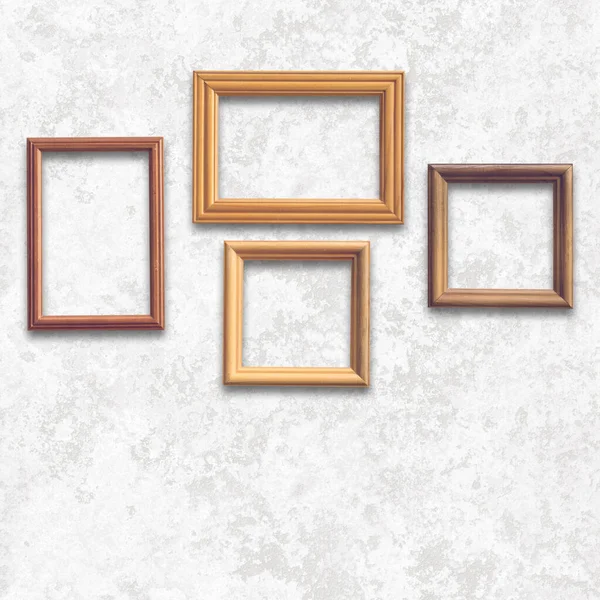 Wooden Photo Frames White Wall — Stock Photo, Image