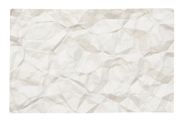 Vieux Papier Froissé Blanc Avec Copyspace Isolé Sur Fond Blanc — Photo