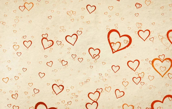 Valentýn Vinobraní Pozadí Srdcem Staré Papírové Textury — Stock fotografie