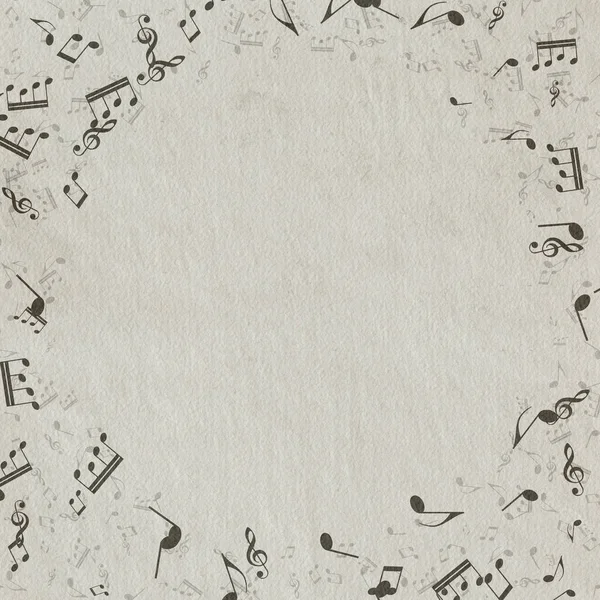 Grunge Fondo Musical Textura Papel Viejo Notas Musicales — Foto de Stock