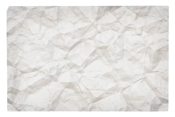 Vieux Papier Froissé Blanc Avec Copyspace Isolé Sur Fond Blanc — Photo