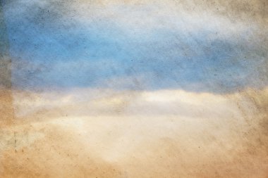 günbatımı gökyüzü, vintage illüstrasyon