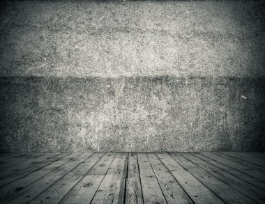 Beton duvar ile eski Oda