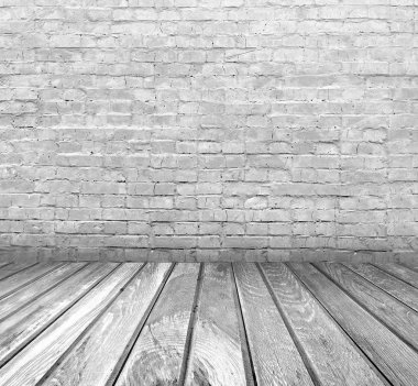 tuğla duvar ile Oda