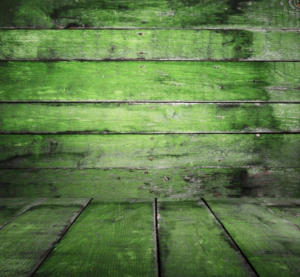 Habitación verde de madera — Foto de Stock