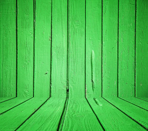 Drewniane pokój zielony — Zdjęcie stockowe