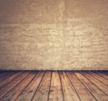 Beton duvar ile eski Oda