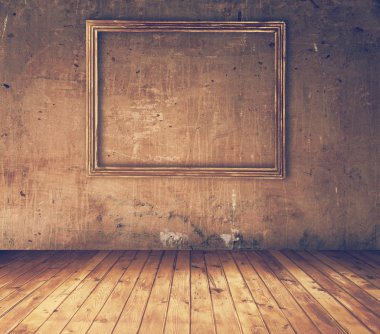 Grunge iç ahşap çerçeve ile
