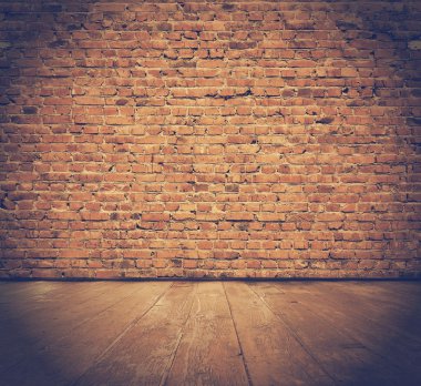 tuğla duvar ile Vintage iç