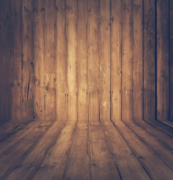 Ahşap duvar ve zemin ile eski Oda