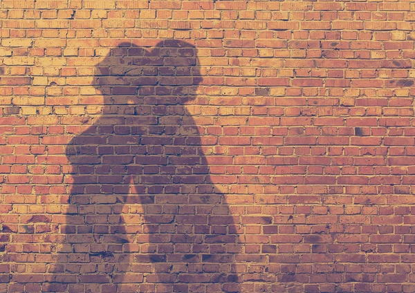Σκιά του άνδρα και της γυναίκας στον τοίχο — Φωτογραφία Αρχείου