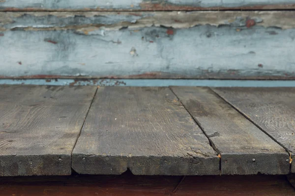 Holztisch und Wand — Stockfoto