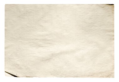 Beyaz arkaplanda izole edilmiş eski kağıt