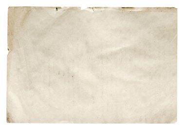Beyaz arkaplanda izole edilmiş eski kağıt