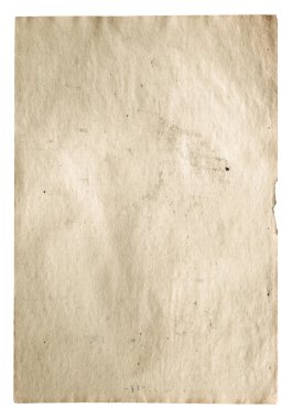 Beyaz arkaplanda izole edilmiş eski kağıt