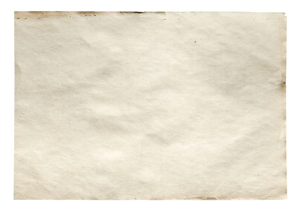 Vieux papier isolé sur fond blanc — Photo