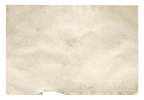 Vieux papier isolé sur fond blanc — Photo