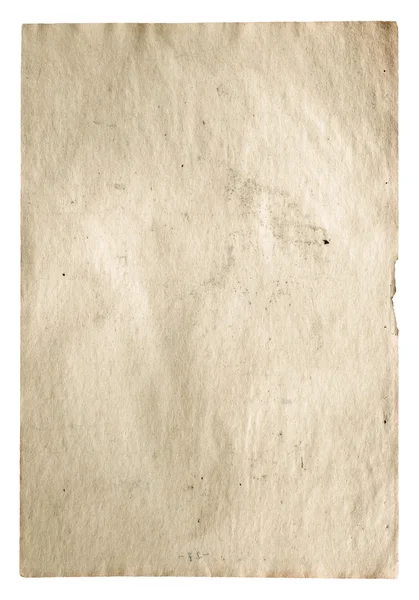 Beyaz arkaplanda izole edilmiş eski kağıt