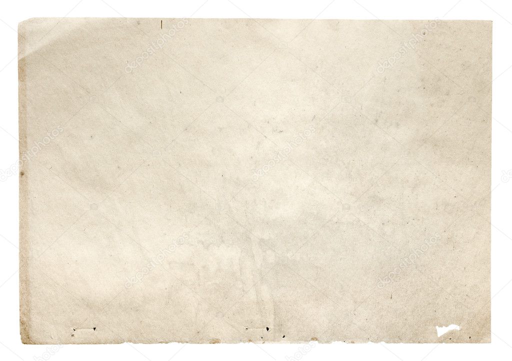 old paper isolated on white background