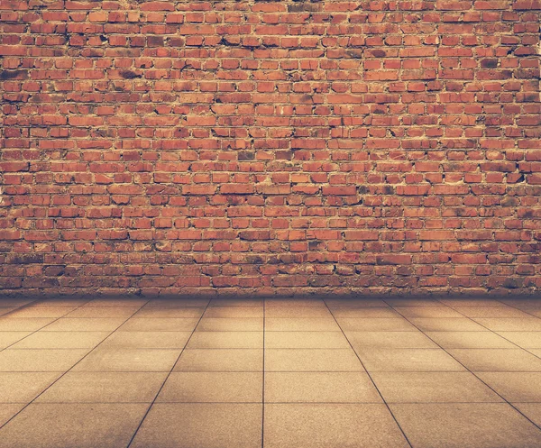 れんが造りの壁とインテリア — ストック写真