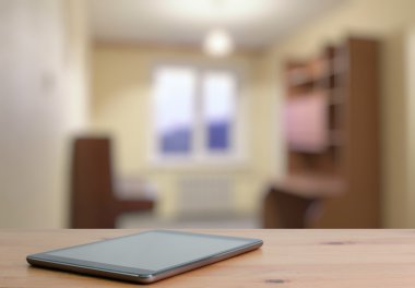 Tahta masadaki dijital tablet