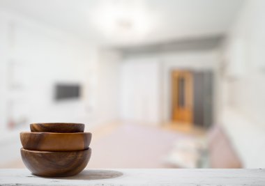 yığın boş ahşap kase