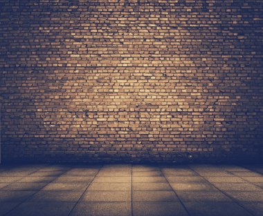 Grunge iç tuğla duvar ile