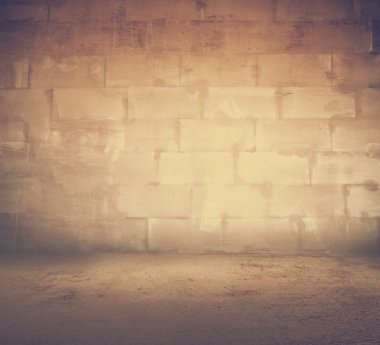 Grunge iç tuğla duvar ile