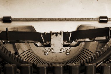 vintage typewriter machine with paper clipart