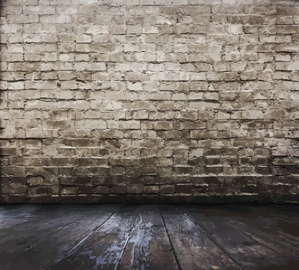 Altes Zimmer mit gemauerter Wand — Stockvektor
