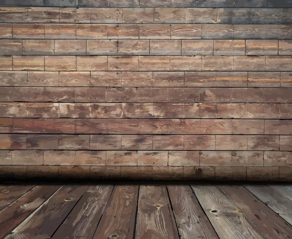 Ζωγραφισμένα παλιό ξύλινο τείχος — Διανυσματικό Αρχείο